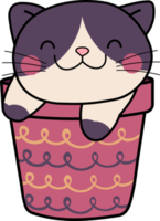 gato flor lindo pote vaso de flores gatinho animal de estimação gato fofo adorável png