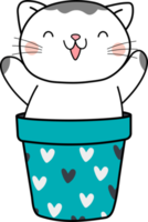 Cat kitty flower cute pot flower cat adorable png