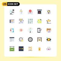 Group of 25 Flat Colors Signs and Symbols for finance interface airdrop film browser Editable Vector Design Elements