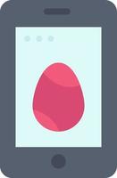 Mobile Easter Cell Egg  Flat Color Icon Vector icon banner Template