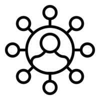 Chart expert icon outline vector. Cyber consult vector