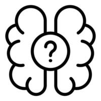 Brain quiz icon outline vector. Competition question vector