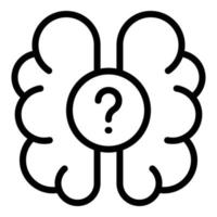 Brain quiz icon outline vector. Competition question vector