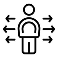 Move from comfort zone icon outline vector. Work start vector