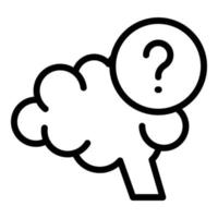 Brain ask quiz icon outline vector. Exam trivia vector