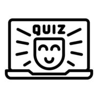 vector de contorno de icono de cuestionario en línea. juego de examen