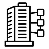 vector de contorno de icono de edificio de negocios. obstáculo héroe