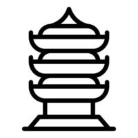Japan pagoda icon outline vector. Chinese building