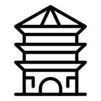 Tree pagoda icon outline vector. Chinese building vector