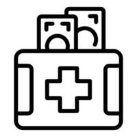 vector de contorno de icono de caridad médica. apoyo voluntario