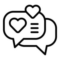 Love chat icon outline vector. Person charity vector