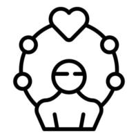 Generosity icon outline vector. Heart love vector