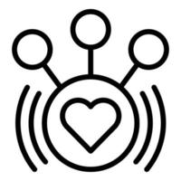 vector de contorno de icono de corazón de generosidad. amor caridad