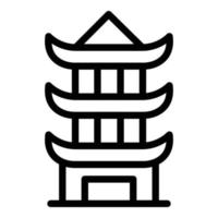 vector de contorno de icono de pagoda coreana. edificio chino