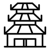 vector de contorno de icono de jardín de techo. palacio de japon