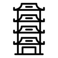 Pagoda icon outline vector. Chinese building