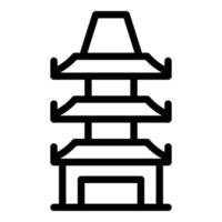 Gate pagoda icon outline vector. Chinese building vector