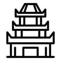 vector de contorno de icono de pagoda antigua. edificio chino