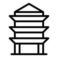 Pagoda style icon outline vector. Chinese building vector