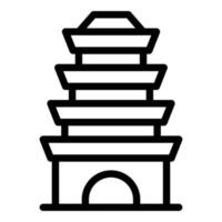 Wood pagoda icon outline vector. Chinese building