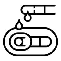 vector de esquema de icono de prueba de pcr. corona de la salud