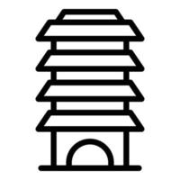 Pagoda building icon outline vector. China house