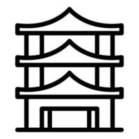 vector de contorno de icono de pagoda de Tailandia. templo asiático
