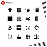 User Interface Pack of 16 Basic Solid Glyphs of technology electronics technical devices service Editable Vector Design Elements