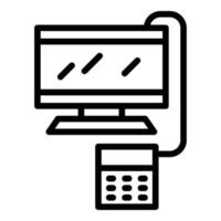 Market pos terminal icon outline vector. Cash register vector