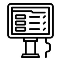 Screen cash point icon outline vector. Register machine vector