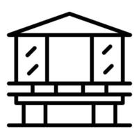 Boat stilt icon outline vector. Cabin forest vector