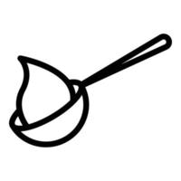 Soy cream spoon icon outline vector. Food soya vector