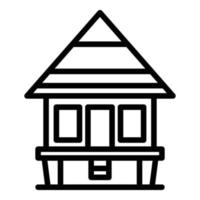 Villa house icon outline vector. Cabin hut vector