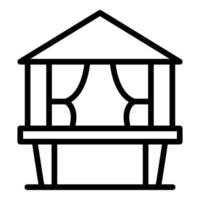 Cabin icon outline vector. Forest house vector