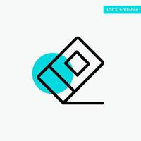 Education Eraser Stationary turquoise highlight circle point Vector icon