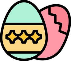 huevo de pascua huevo vacaciones vacaciones color plano icono vector icono banner plantilla