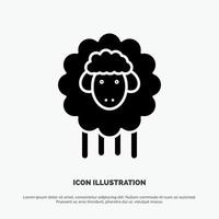 Easter Lamb Sheep Spring solid Glyph Icon vector