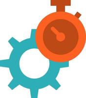 Timer Time Gear Setting Watch  Flat Color Icon Vector icon banner Template