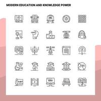 Set of Modern Education And Knowledge Power Line Icon set 25 Icons Vector Minimalism Style Design Black Icons Set Linear pictogram pack