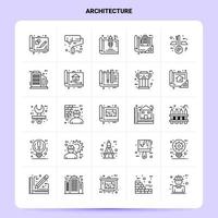 OutLine 25 Architecture Icon set Vector Line Style Design Black Icons Set Linear pictogram pack Web and Mobile Business ideas design Vector Illustration