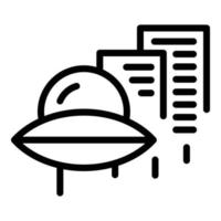 City spaceship icon outline vector. Space alien vector