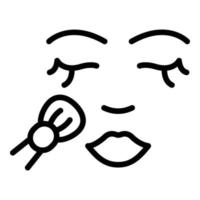 Face makeup brush icon outline vector. Make up vector