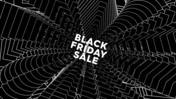 Promo-Wörter für den Verkauf am schwarzen Freitag schwingen auf einer Animationsschleife mit schwarzem Hintergrund. schwarzer freitag-verkaufstext, der mit vielen schichten nahtlosem hintergrund schwingt. Creative Sway Promotion Werbung kinetische Typografie. video