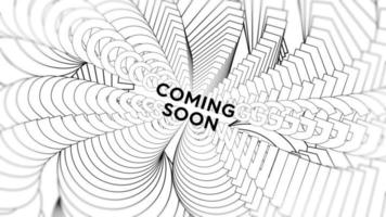 Coming Soon promo words swing on white background animation loop. Coming Soon text swinging with many layers seamless backdrop. Creative sway promotion advertising kinetic typography. video