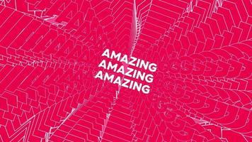 Amazing promo words swing on red pink background animation loop. Amazing text swinging with many layers seamless backdrop. Creative sway promotion advertising kinetic typography. video