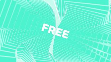 Free promo words swing on turquoise background animation loop. Free text swinging with many layers seamless backdrop. Creative sway promotion advertising kinetic typography. video