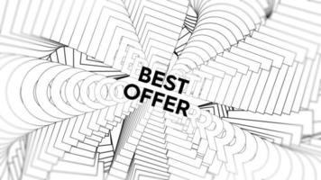 Best offer promo words swing on white background animation loop. Best offer text swinging with many layers seamless backdrop. Creative sway promotion advertising kinetic typography. video