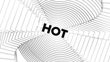 Hot promo words swing on white background animation loop. Hot text swinging with many layers seamless backdrop. Creative sway promotion advertising kinetic typography. video