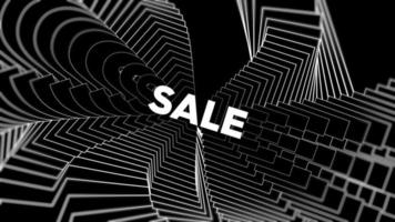 Sale promo words swing on black background animation loop. Sale text swinging with many layers seamless backdrop. Creative sway promotion advertising kinetic typography. video