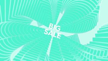 Big sale promo words swing on turquoise background animation loop. Big sale text swinging with many layers seamless backdrop. Creative sway promotion advertising kinetic typography. video